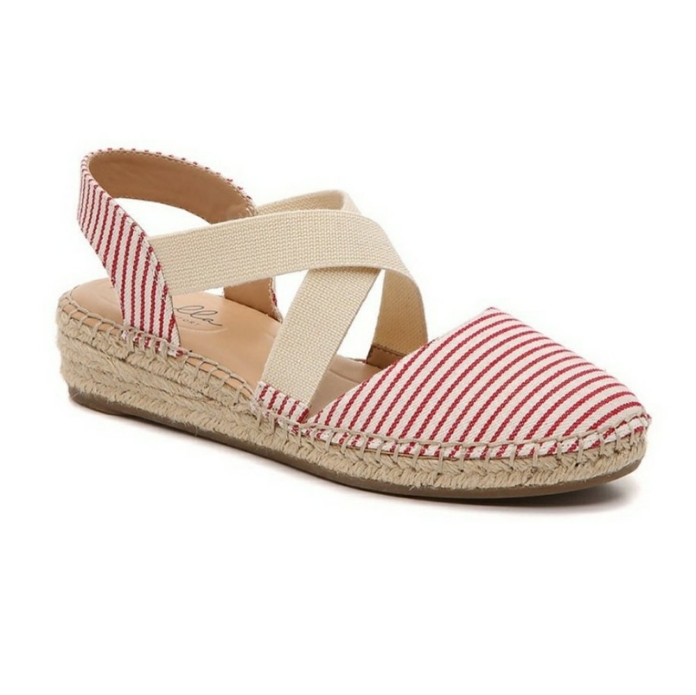 Abella / Espadrille Wedge Sandal /beige-red /New